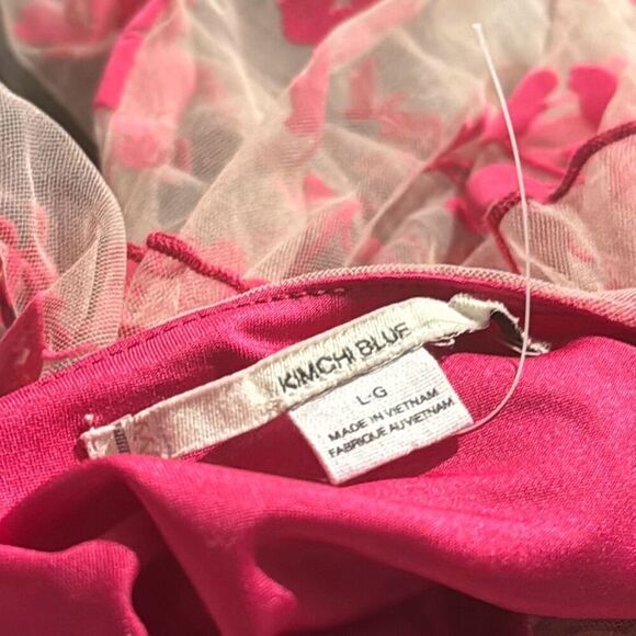 Kimchi Blue Claudia Floral Blouse Puff Sleeve Womens Size Large NWOT - Picture 3 of 6